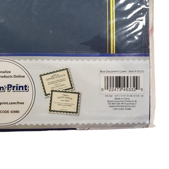 Document Covers Certificate Holder Oversized Embossed Linen Finish Geographics - Picture 6 of 8